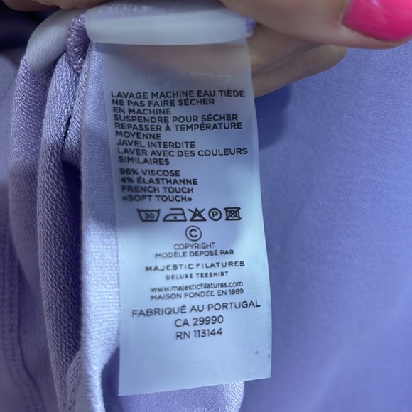 Majestic Filatures Purple Muscle Tee - size 2 (medium) - Picture 4 of 4